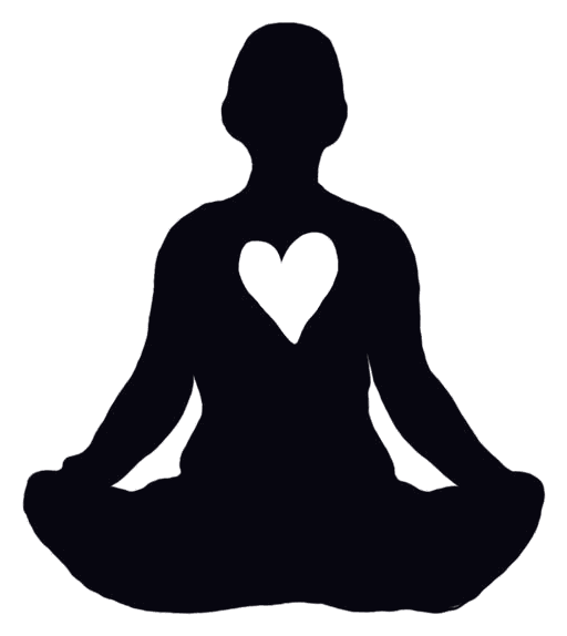 Illustration of a seated meditating figure with a glowing heart, symbolizing open, personal conversation